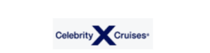 A blue and white logo for the celebrity cruise line.